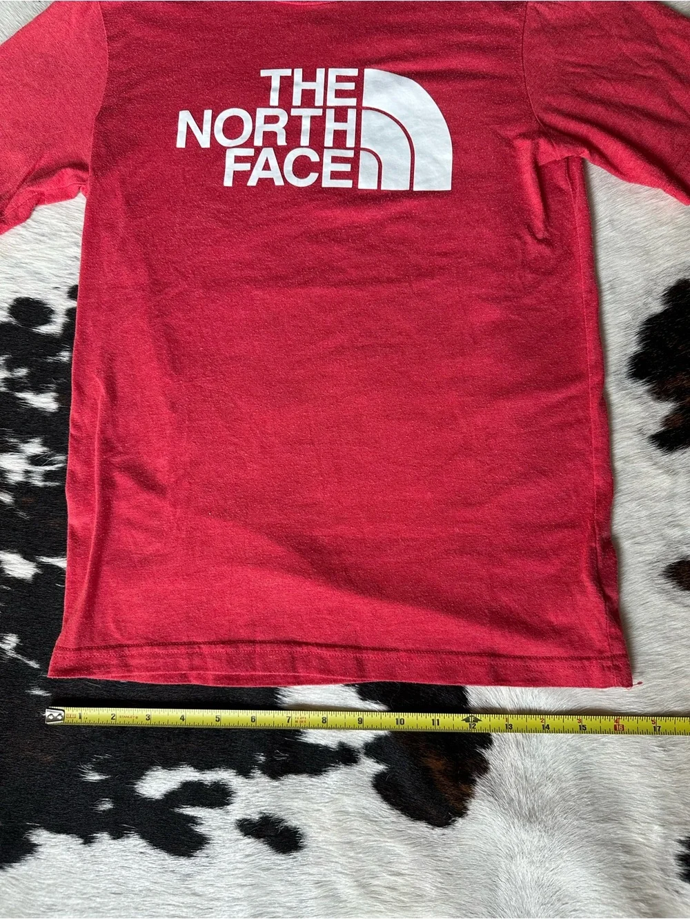 The North Face Kids Short-Sleeve Logo Tee in Red with White Print